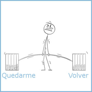 peso del conflicto de quedarme o volver a mi país