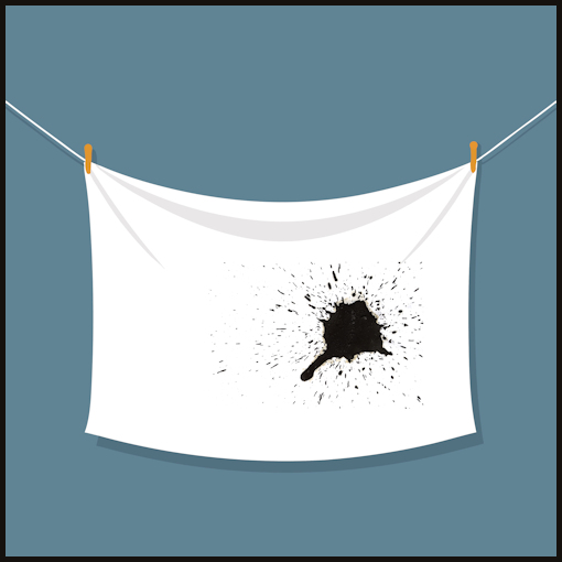 mancha negra en el pañuelo blanco: Metáfora de no quererse a una mismo. Avergonzarse de uno mismo.