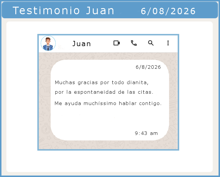 testimonio de terapia con Diana Ohana