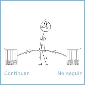 continuar o no continuar con el sueño que pesa.